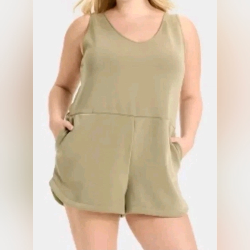NWT A New Day Sleeveless Romper Olive Green Large